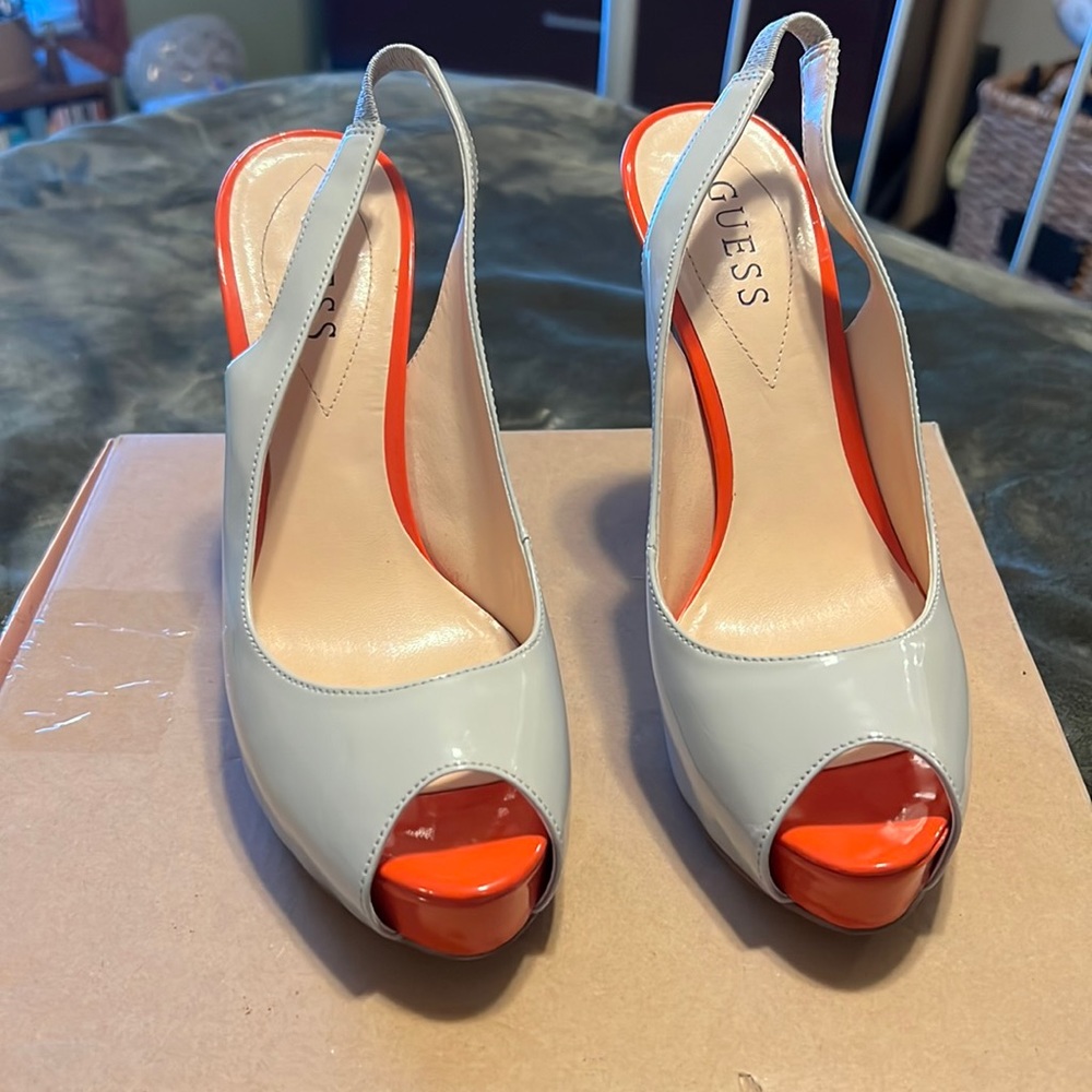 Guess color block heels